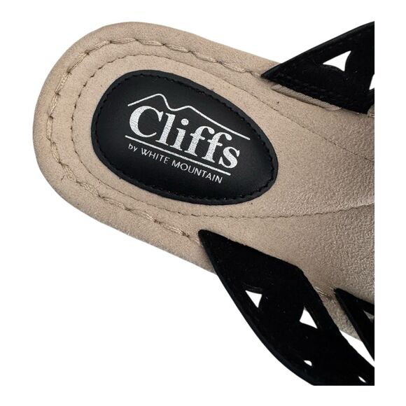 Cliffs White Mountain Sandals Ladies Women’s 9M Black Floral Cynthia Thong - Picture 3 of 7